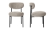 Lot de 2 chaises de salle à manger en tissu chenille taupe - Orla