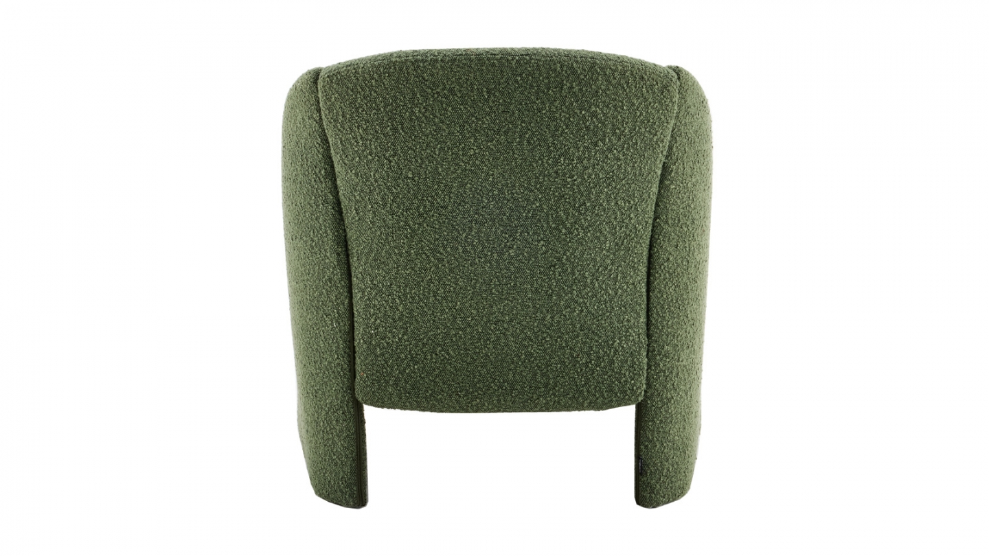 Fauteuil en bois et tissu bouclé vert kaki - Ami Fauteuil en bois et tissu bouclé vert kaki - Ami