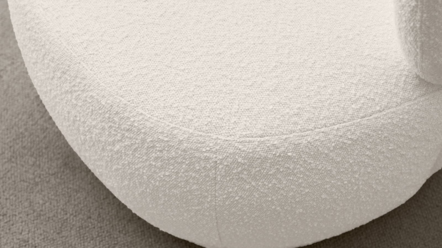 Fauteuil en tissu bouclette écru - Ester Fauteuil en tissu bouclette écru - Ester
