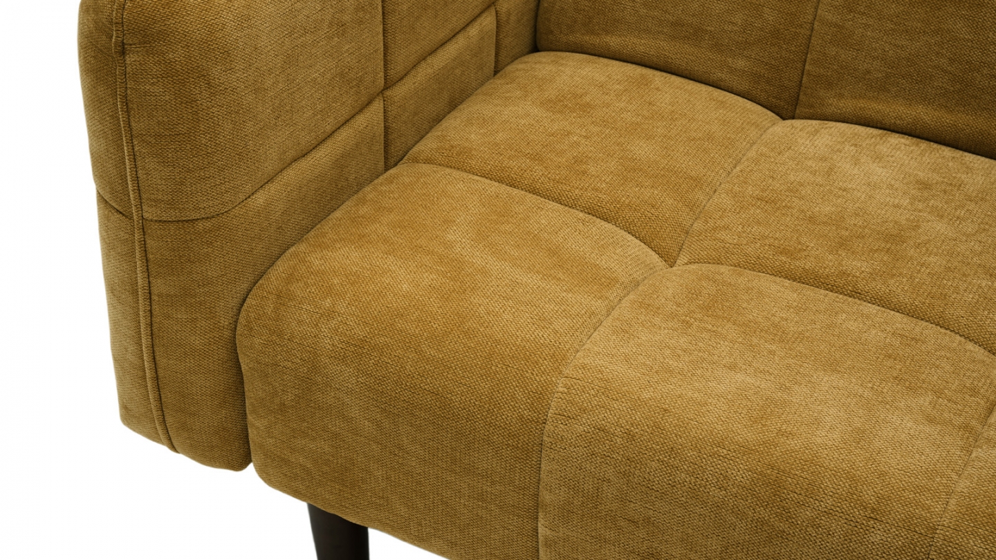 Canapé convertible 3 places en tissu chenille bronze - Pavia Canapé convertible 3 places en tissu chenille bronze - Pavia