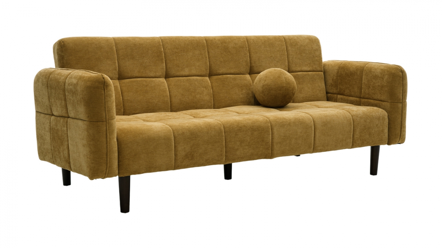 Canapé convertible 3 places en tissu chenille bronze - Pavia Canapé convertible 3 places en tissu chenille bronze - Pavia