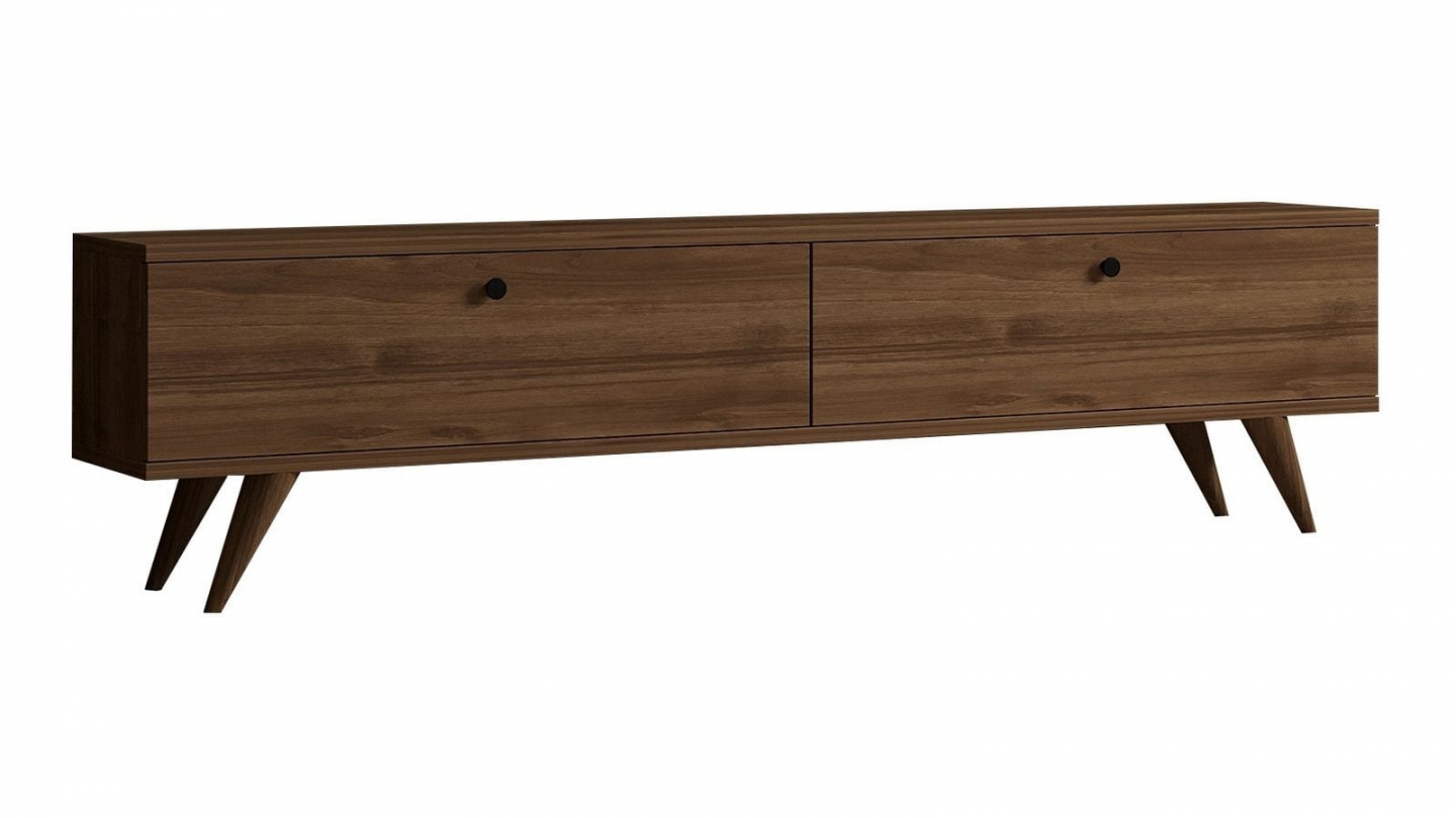 Meuble TV 2 portes effet Noyer 160 cm - Kea Meuble TV 2 portes effet Noyer 160 cm - Kea