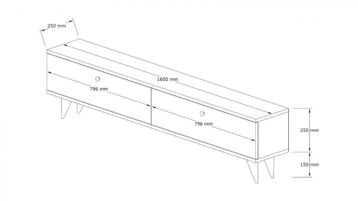 Meuble TV 2 portes effet Noyer 160 cm - Kea Meuble TV 2 portes effet Noyer 160 cm - Kea