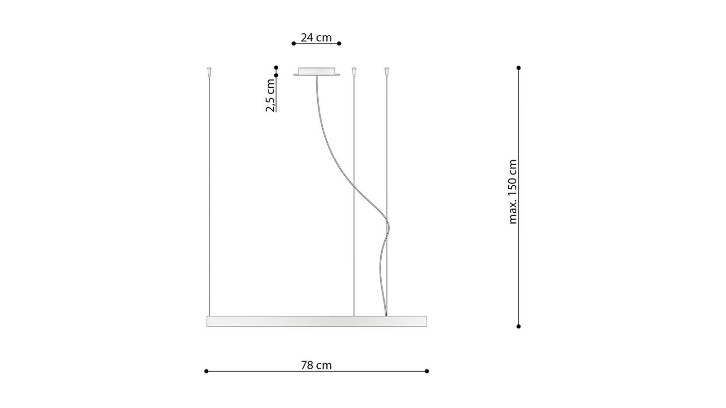 Suspension ronde blanche à Led 78 cm - 3000K - Rio Suspension ronde blanche à Led 78 cm - 3000K - Rio