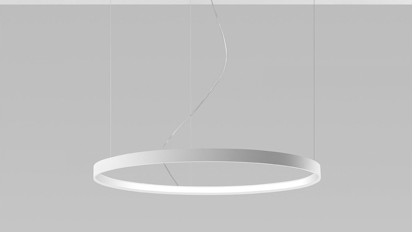 Suspension ronde blanche à Led 78 cm - 3000K - Rio Suspension ronde blanche à Led 78 cm - 3000K - Rio