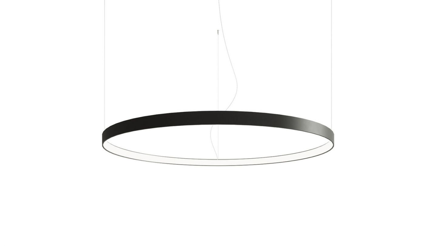 Suspension ronde noire à Led 110 cm - 4000K - Rio Suspension ronde noire à Led 110 cm - 4000K - Rio