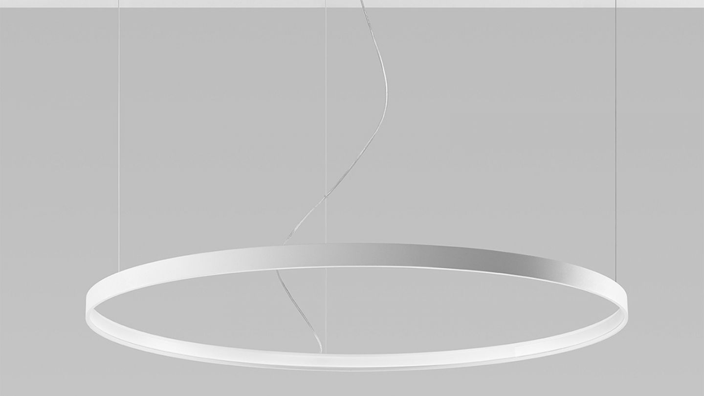 Suspension ronde Blanche à Led 110 cm - 4000K - Rio Suspension ronde Blanche à Led 110 cm - 4000K - Rio