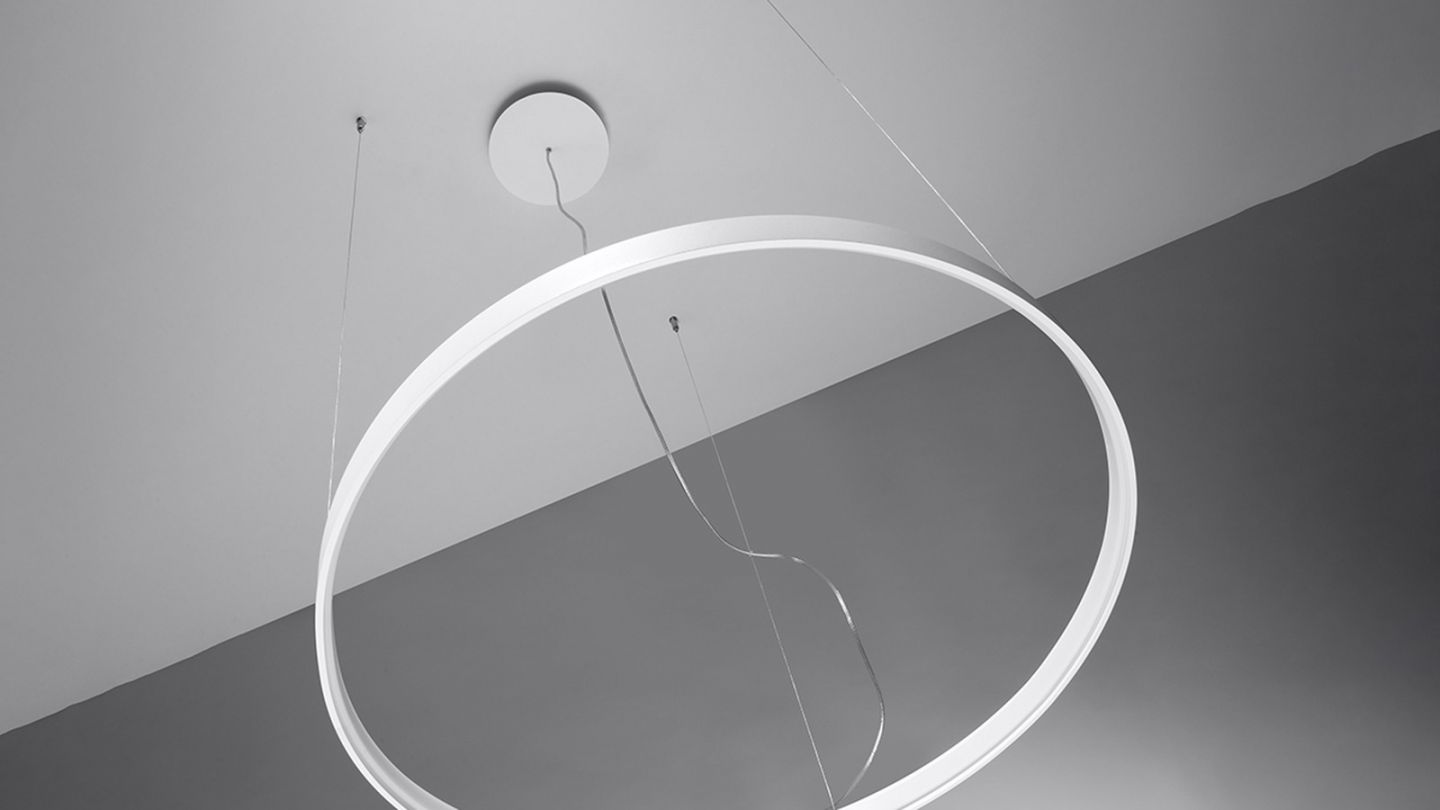 Suspension ronde Blanche à Led 110 cm - 4000K - Rio Suspension ronde Blanche à Led 110 cm - 4000K - Rio