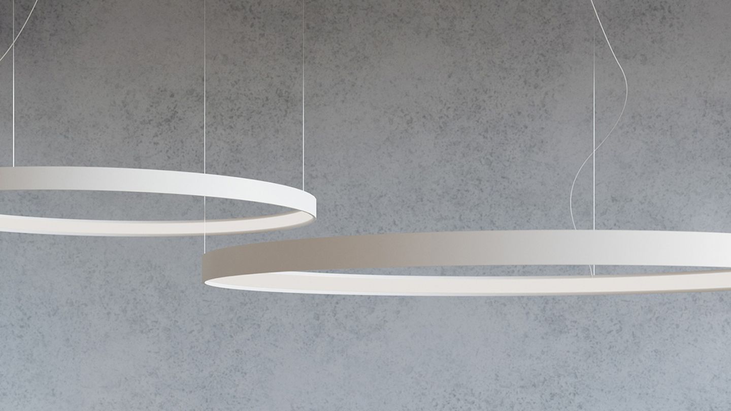 Suspension ronde Blanche à Led 110 cm - 4000K - Rio Suspension ronde Blanche à Led 110 cm - 4000K - Rio