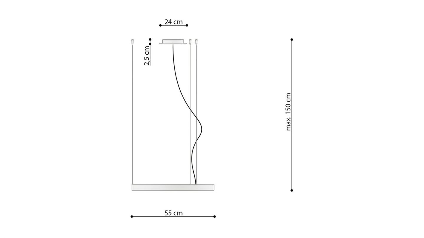 Suspension ronde blanche à Led 55 cm - 3000K - Rio Suspension ronde blanche à Led 55 cm - 3000K - Rio