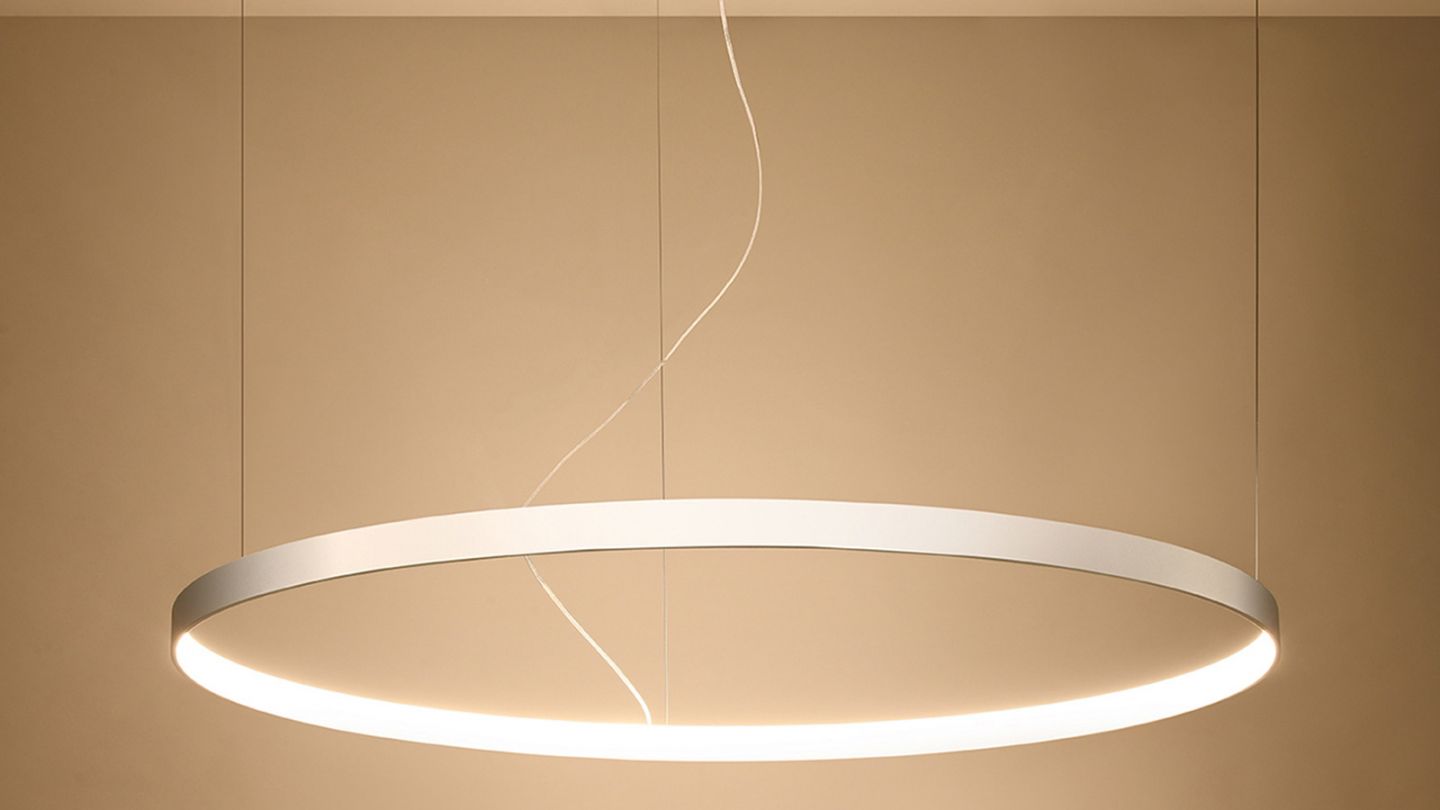 Suspension ronde Blanche à Led 110 cm - 3000K - Rio Suspension ronde Blanche à Led 110 cm - 3000K - Rio