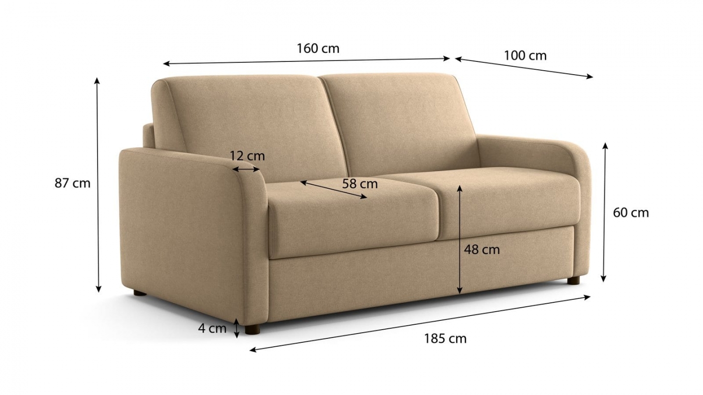 Canapé droit convertible 3 places en tissu chenille taupe - ouverture express - Lumio Canapé droit convertible 3 places en tissu chenille taupe - ouverture express - Lumio