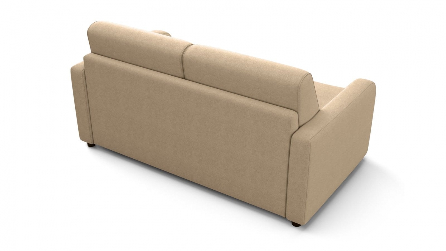 Canapé droit convertible 3 places en tissu chenille taupe - ouverture express - Lumio Canapé droit convertible 3 places en tissu chenille taupe - ouverture express - Lumio