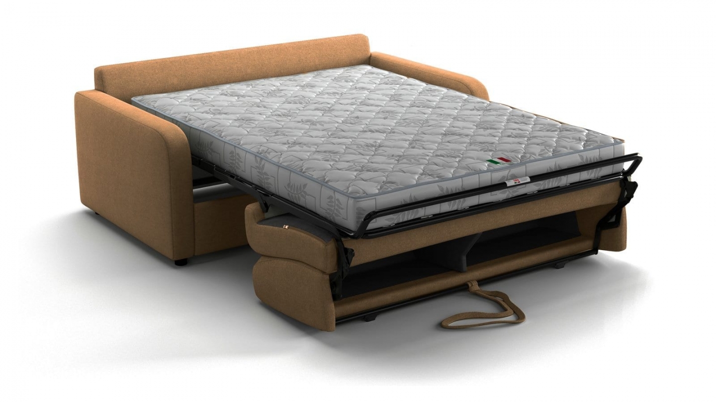 Canapé droit convertible 3 places en tissu chenille moka - ouverture express - Lumio Canapé droit convertible 3 places en tissu chenille moka - ouverture express - Lumio
