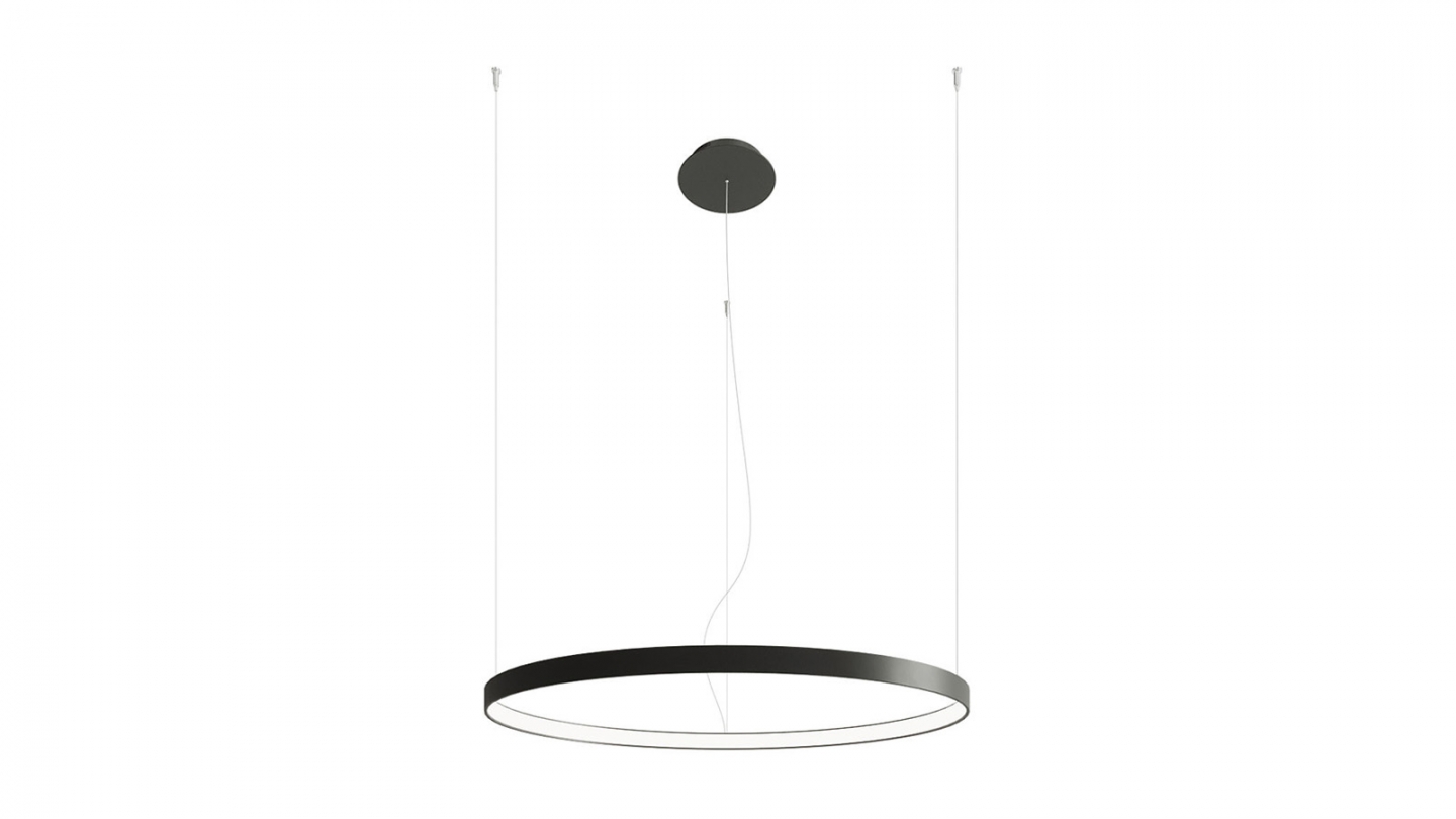 Suspension ronde noire à Led 78 cm - 4000K - Rio Suspension ronde noire à Led 78 cm - 4000K - Rio