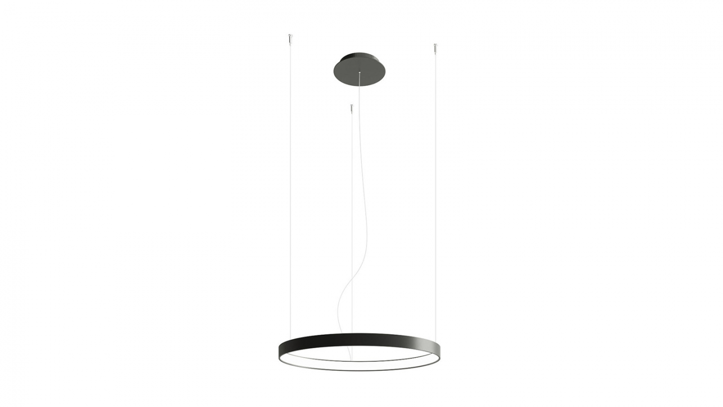 Suspension ronde noire à Led 55 cm - 3000K - Rio Suspension ronde noire à Led 55 cm - 3000K - Rio