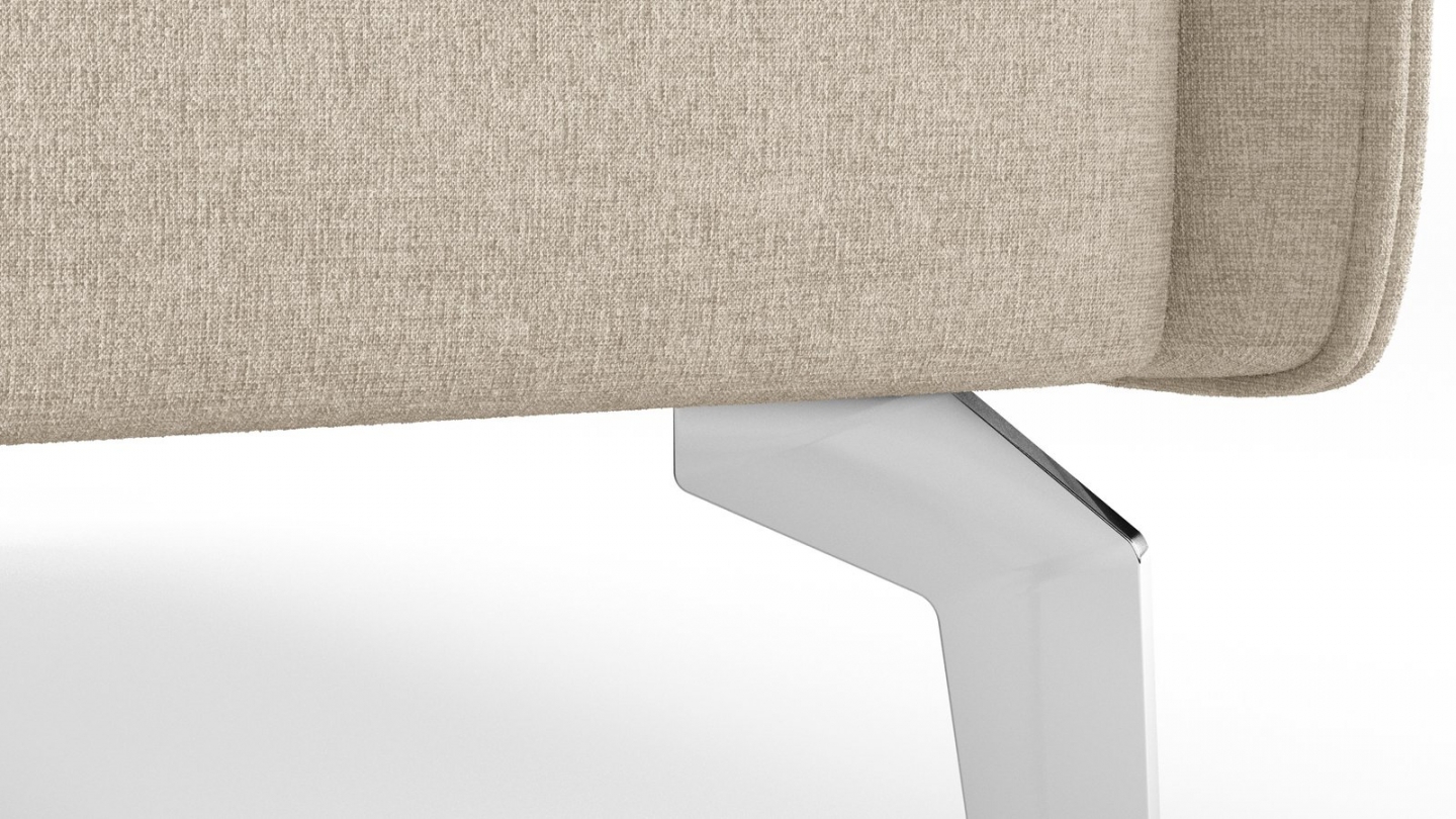 Canapé droit convertible 3 places en tissu chenille beige - ouverture express - Novoli Canapé droit convertible 3 places en tissu chenille beige - ouverture express - Novoli