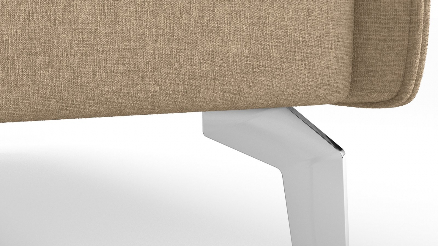 Canapé droit convertible 3 places en tissu chenille taupe - ouverture express - Novoli Canapé droit convertible 3 places en tissu chenille taupe - ouverture express - Novoli
