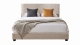 Lit adulte 180x200 cm avec tête de lit rembourrée en velours côtelé beige - William