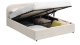 Lit coffre adulte 160x200 cm avec tête de lit en tissu chenille beige - Cassis