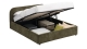 Lit coffre adulte 140x190 cm avec tête de lit en tissu chenille vert kaki - Cassis