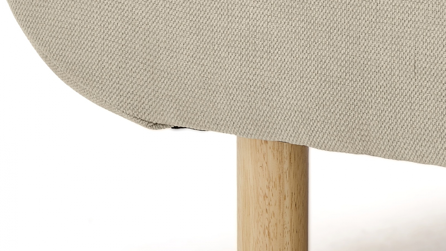 Canapé capitonné convertible 3 places en tissu chenille beige - Bumpy Canapé capitonné convertible 3 places en tissu chenille beige - Bumpy