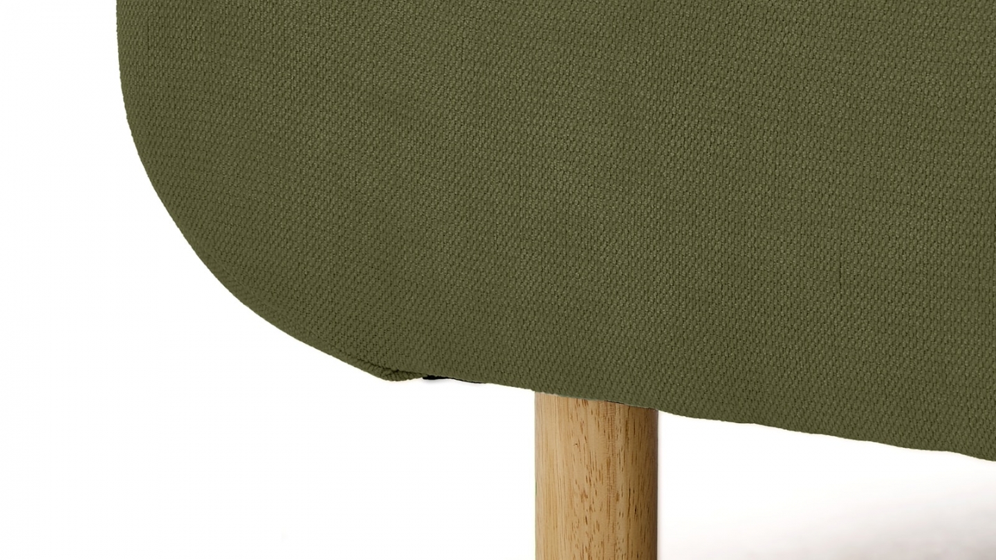 Canapé capitonné convertible 3 places en tissu chenille vert olive - Bumpy Canapé capitonné convertible 3 places en tissu chenille vert olive - Bumpy