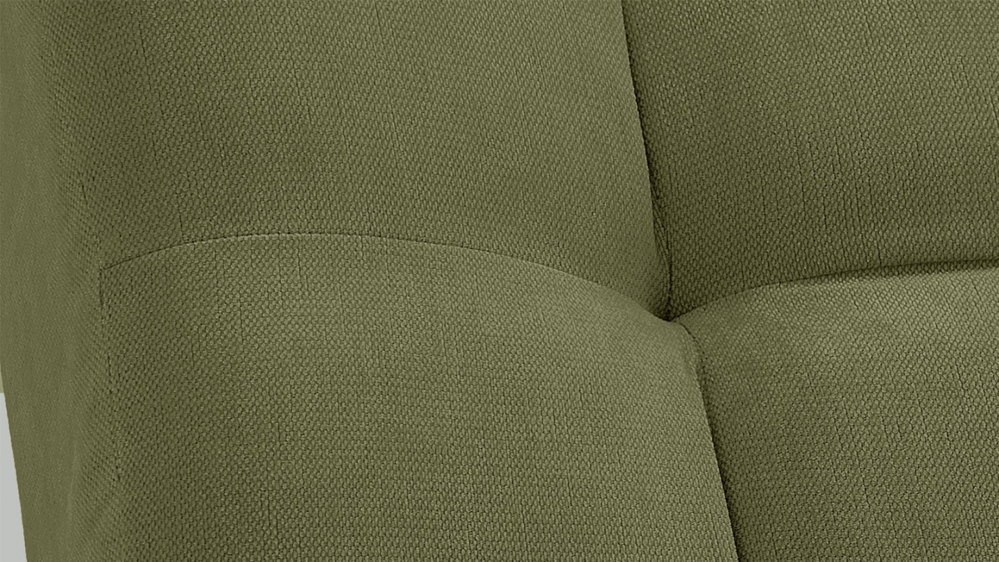 Canapé capitonné convertible 3 places en tissu chenille vert olive - Bumpy Canapé capitonné convertible 3 places en tissu chenille vert olive - Bumpy