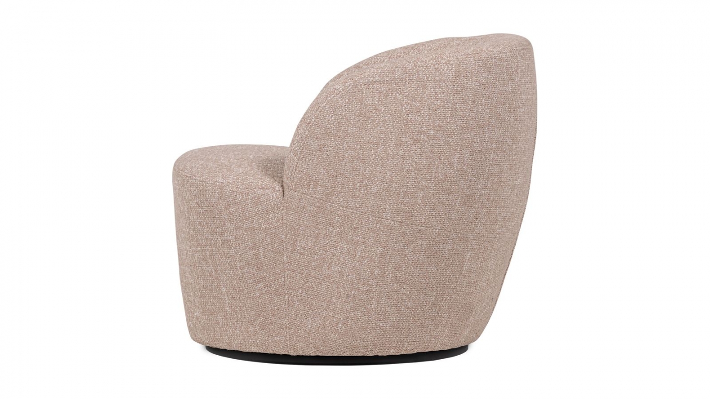 Fauteuil pivotant en tissu bouclé beige - Serra Fauteuil pivotant en tissu bouclé beige - Serra