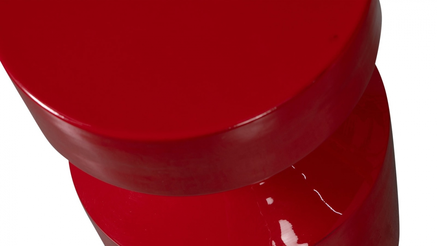 Table d'appoint en métal laqué rouge brillant Ø30 cm - Ferry Table d'appoint en métal laqué rouge brillant Ø30 cm - Ferry