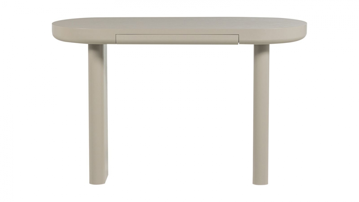 Bureau / Console ovale en métal gris poudré 120 cm - Mael Bureau / Console ovale en métal gris poudré 120 cm - Mael