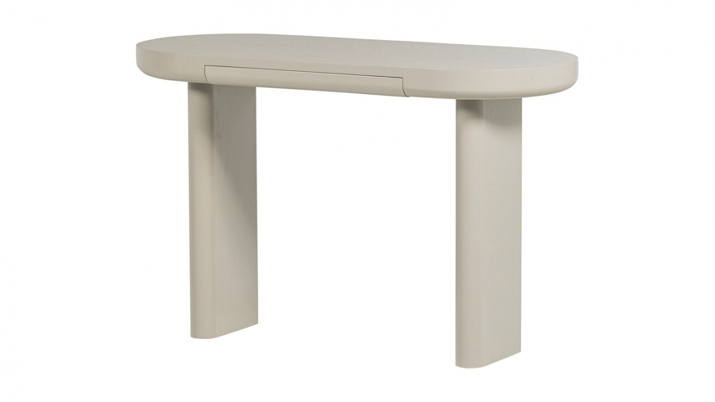 Bureau / Console ovale en métal gris poudré 120 cm - Mael Bureau / Console ovale en métal gris poudré 120 cm - Mael