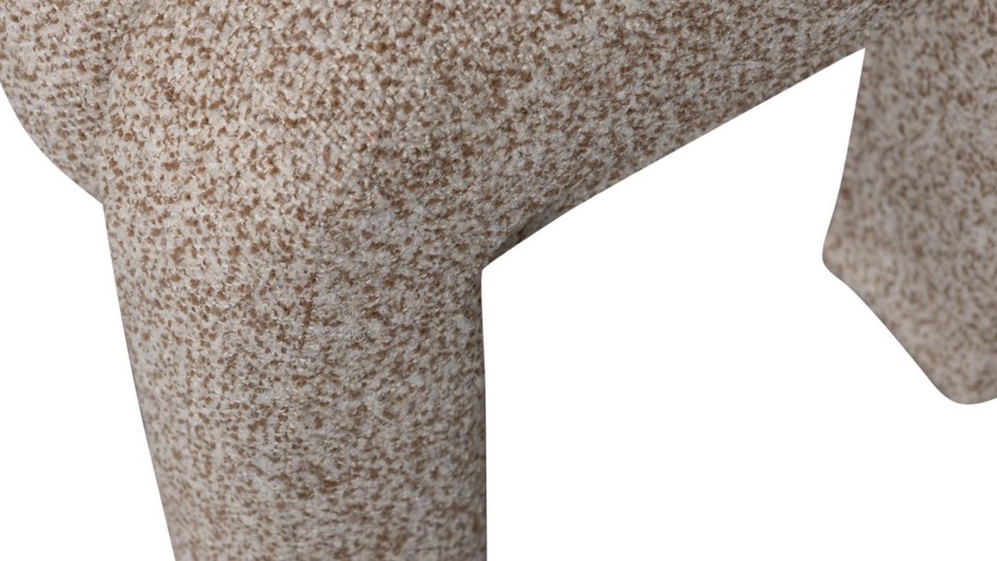 Banc en tissu bouclé bouclé matelassé taupe - Frex Banc en tissu bouclé bouclé matelassé taupe - Frex