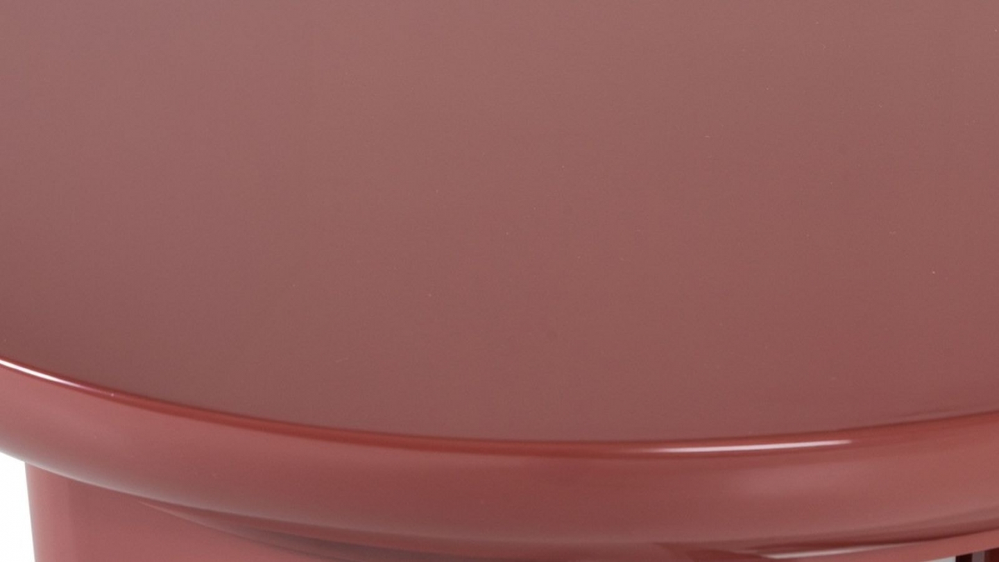 Table d'appoint ronde laquée vieux rouge/rose brillant Ø40 cm - Orivo Table d'appoint ronde laquée vieux rouge/rose brillant Ø40 cm - Orivo