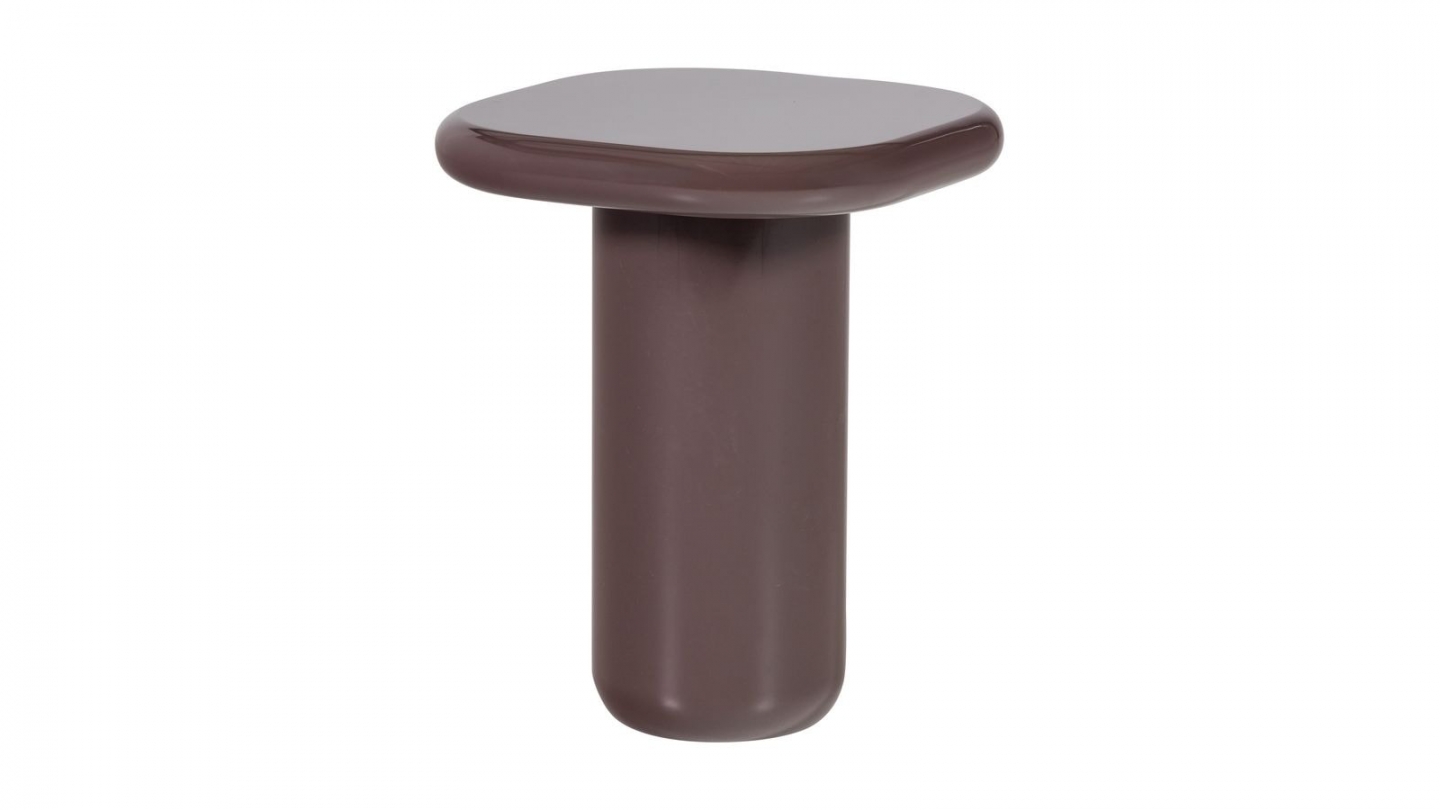 Table d'appoint carrée à bords arrondis laquée brun foncé brillant 50 cm - Zava Table d'appoint carrée à bords arrondis laquée brun foncé brillant 50 cm - Zava