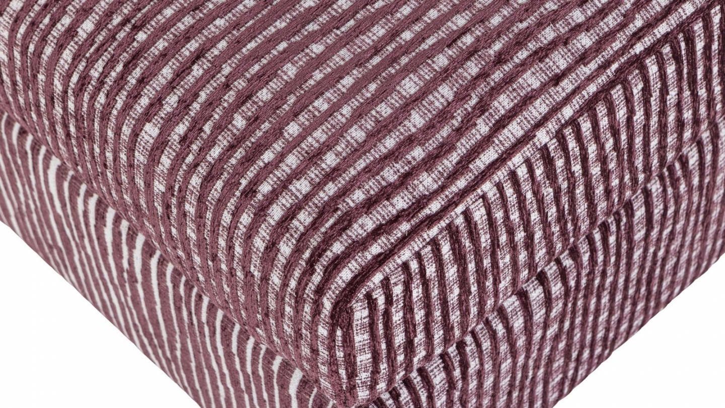 Pouf en tissu à motifs rayés bordeaux - Lou Pouf en tissu à motifs rayés bordeaux - Lou