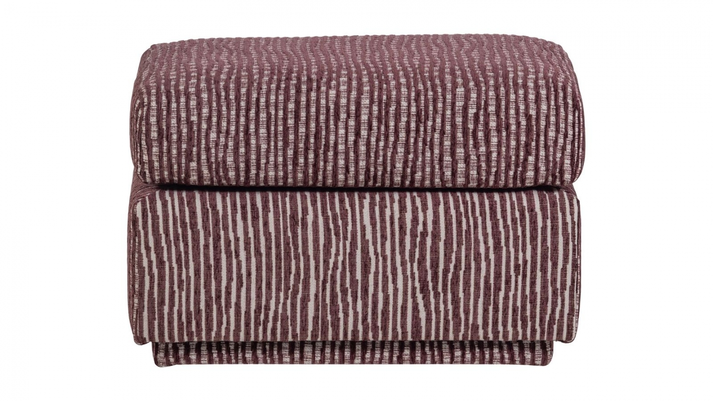 Pouf en tissu à motifs rayés bordeaux - Lou Pouf en tissu à motifs rayés bordeaux - Lou
