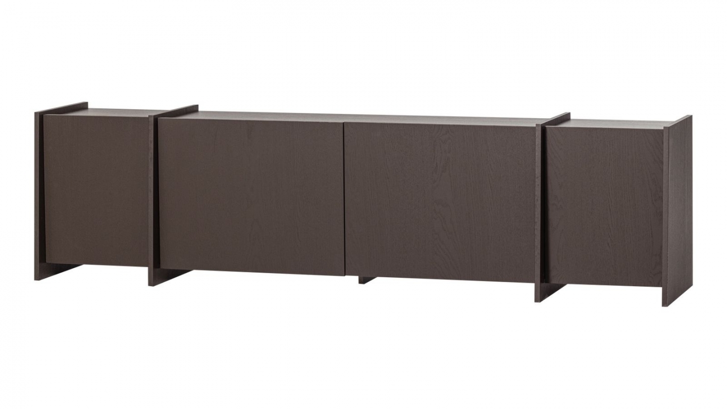 Meuble TV en placage frêne brun moyen 200 cm - Brock Meuble TV en placage frêne brun moyen 200 cm - Brock