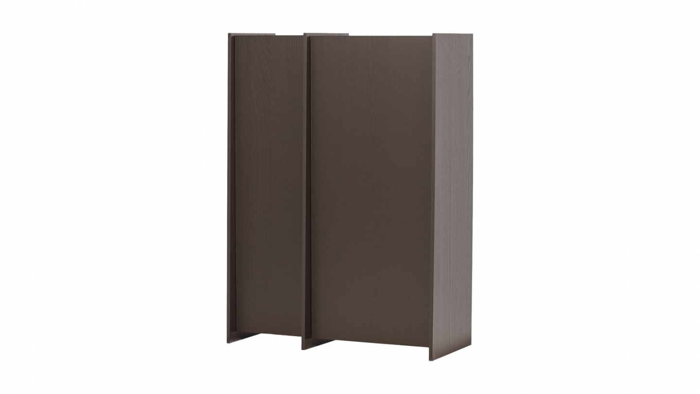 Buffet haut 2 portes en placage frêne brun moyen 102 cm - Brock Buffet haut 2 portes en placage frêne brun moyen 102 cm - Brock