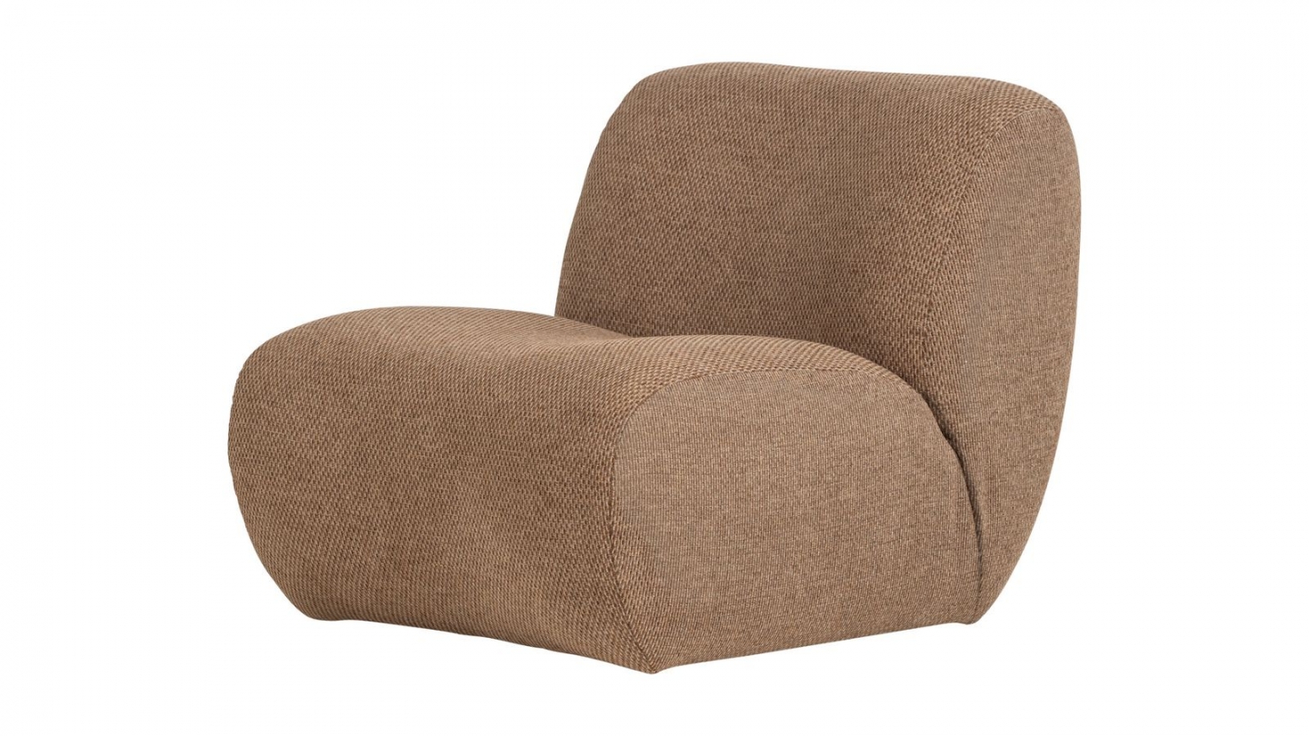Fauteuil en tissu chenille chenille brun clair - Nomu Fauteuil en tissu chenille chenille brun clair - Nomu