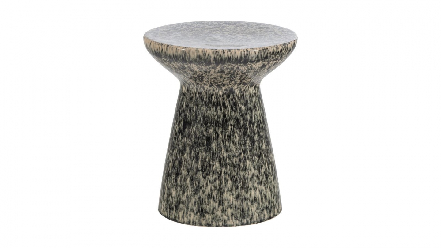 Table d'appoint ronde en céramique gris foncé moucheté Ø35 cm - Fleck Table d'appoint ronde en céramique gris foncé moucheté Ø35 cm - Fleck