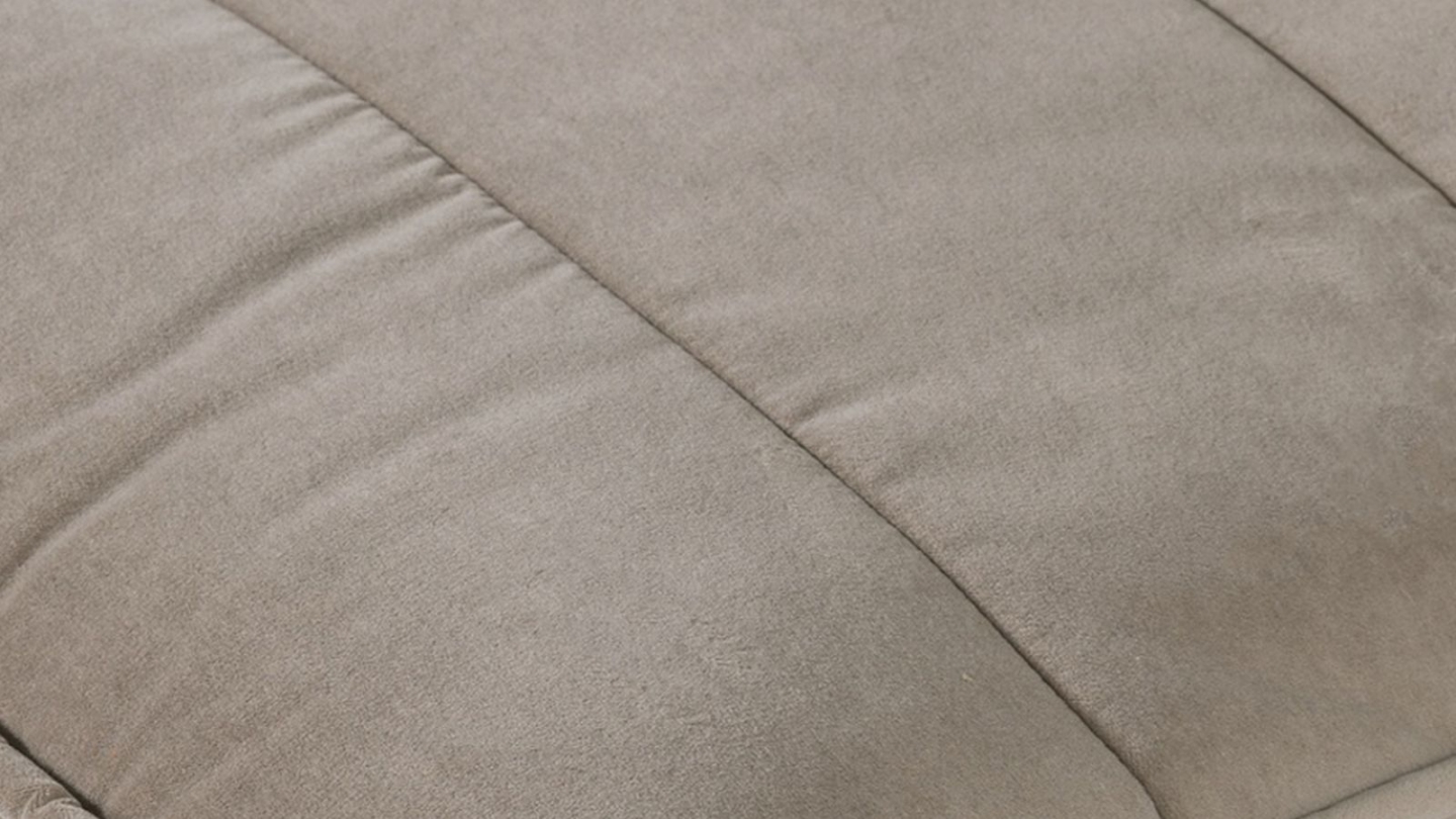 Canapé matelassé 3 places en tissu effet velours taupe - Cluster Canapé matelassé 3 places en tissu effet velours taupe - Cluster