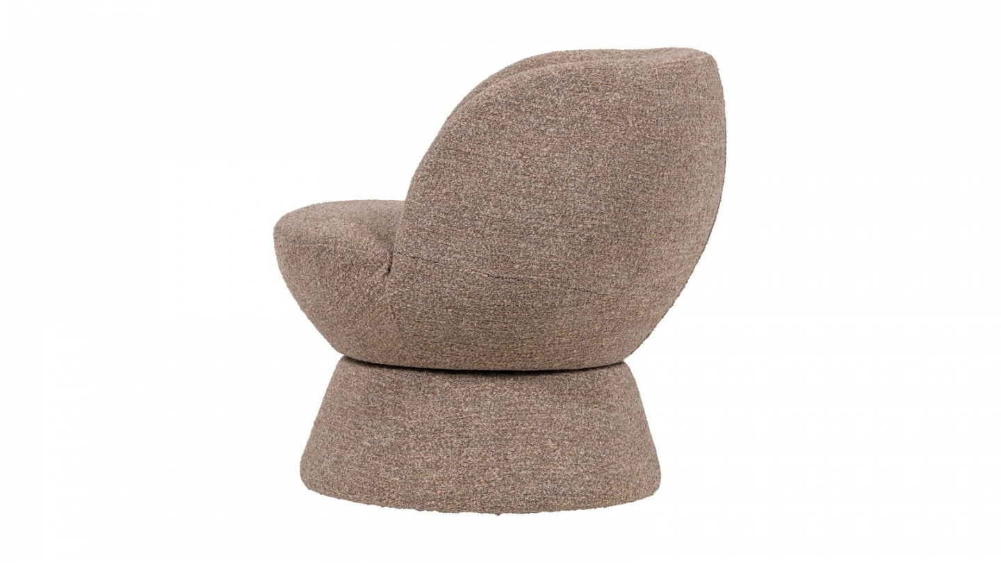Fauteuil pivotant en tissu bouclé brun - Shuffle Fauteuil pivotant en tissu bouclé brun - Shuffle