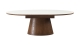 Table à manger extensible ovale en chêne foncé et céramique effet Travertin 6 à 8 personnes 170/220 cm - Ora