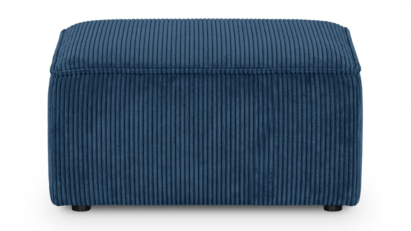 Pouf en velours côtelé bleu - Harper Pouf en velours côtelé bleu - Harper