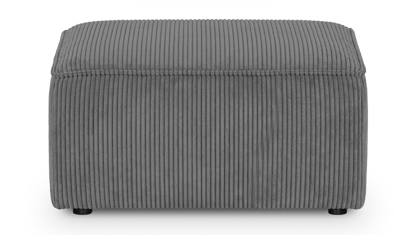 Pouf en velours côtelé gris anthracite - Livia Pouf en velours côtelé gris anthracite - Livia