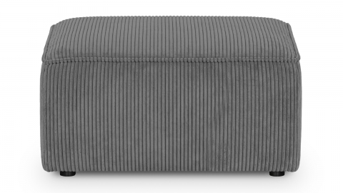 Pouf en velours côtelé gris anthracite - Asti