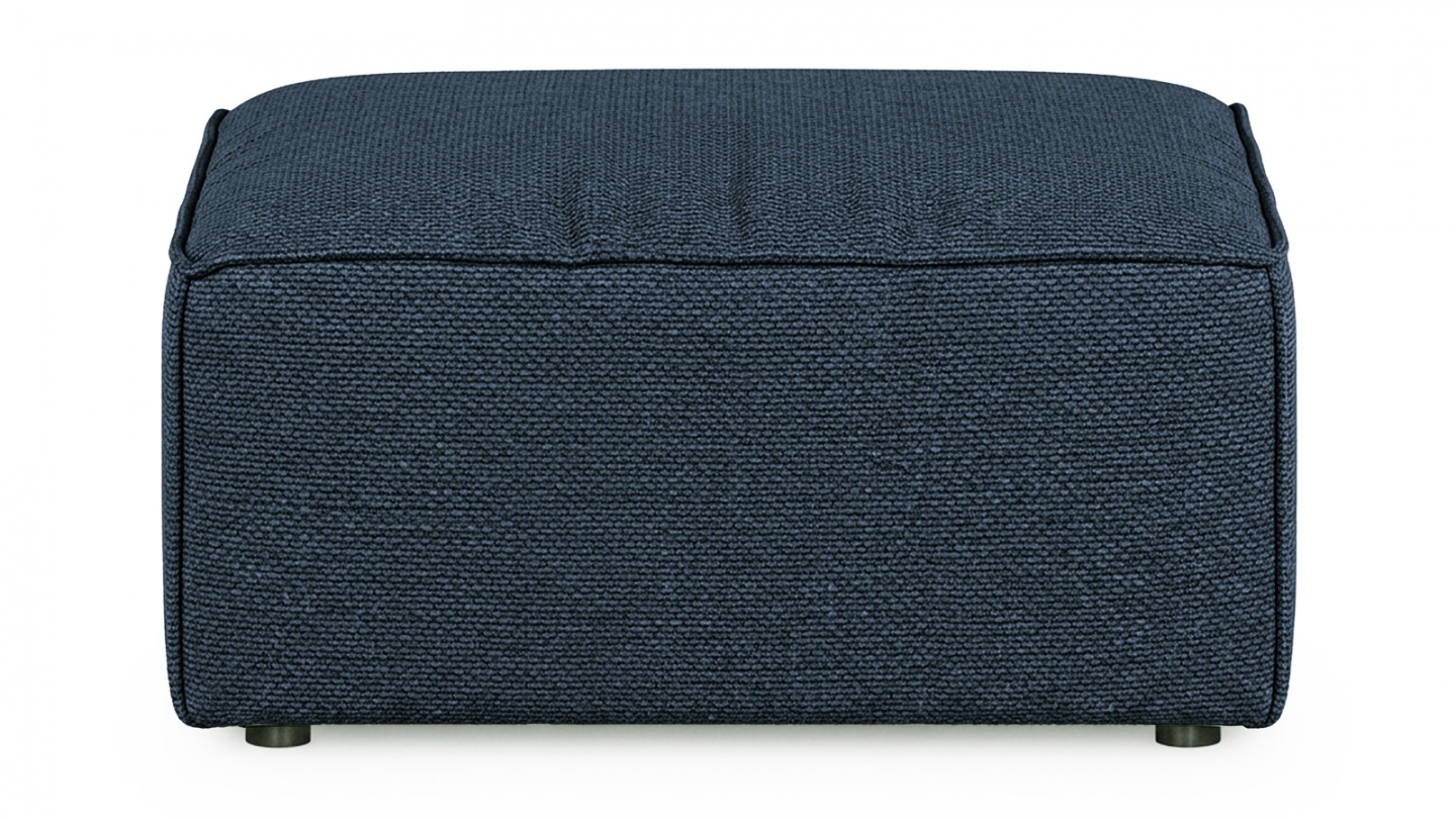 Pouf en tissu chenille bleu foncé - Asti Pouf en tissu chenille bleu foncé - Asti