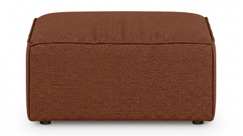 Pouf en tissu chenille rouille foncé - Asti