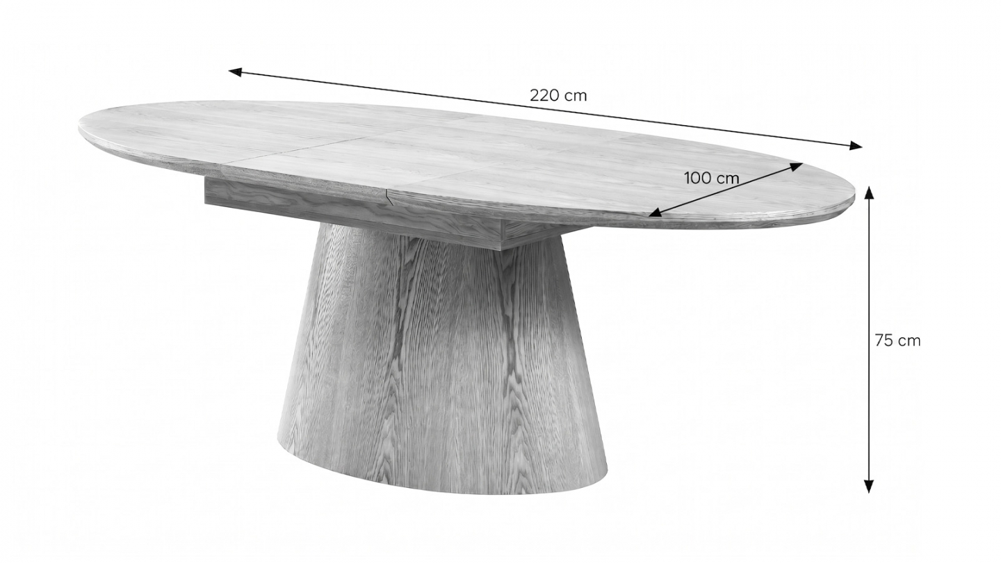 Table à manger extensible en chêne clair et céramique effet Travertin 6 à 8 personnes 170/220 cm - Ora Table à manger extensible en chêne clair et céramique effet Travertin 6 à 8 personnes 170/220 cm - Ora